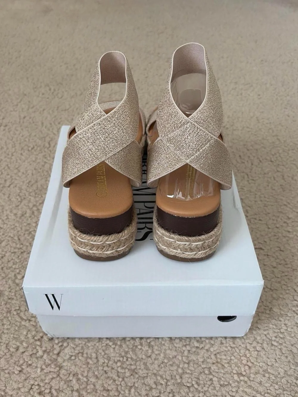 Dream Pairs Metallic Gold Espadrille Ankle-Strap Sandals